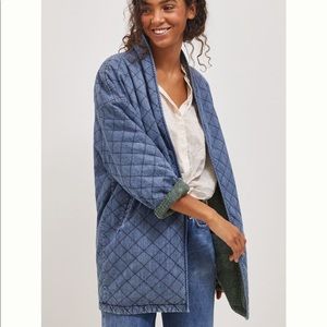 Anthropologie / Bobbie reversible quilted denim jacket / medium